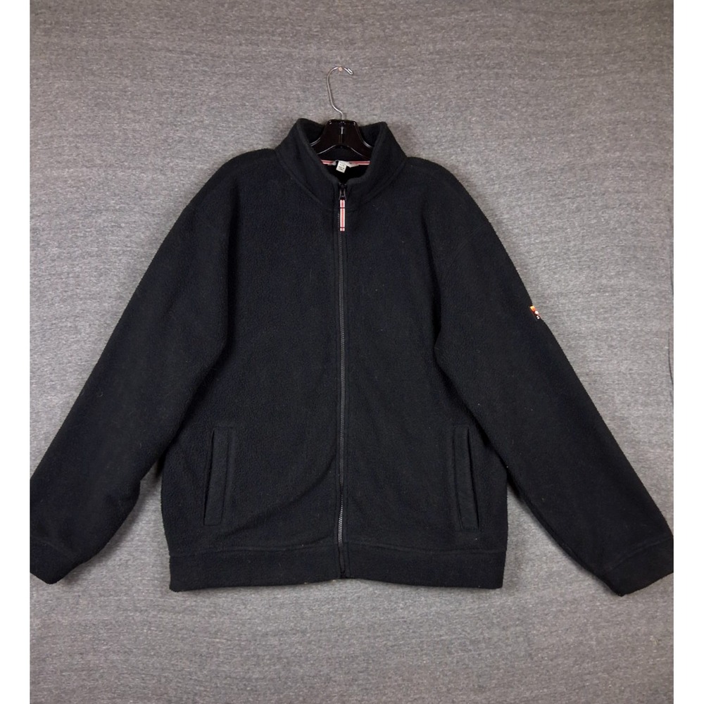 Orvis Men Jacket‎ L Black Fleece Full Zip Gorpcore Outdoor Hiking Camping Gorp